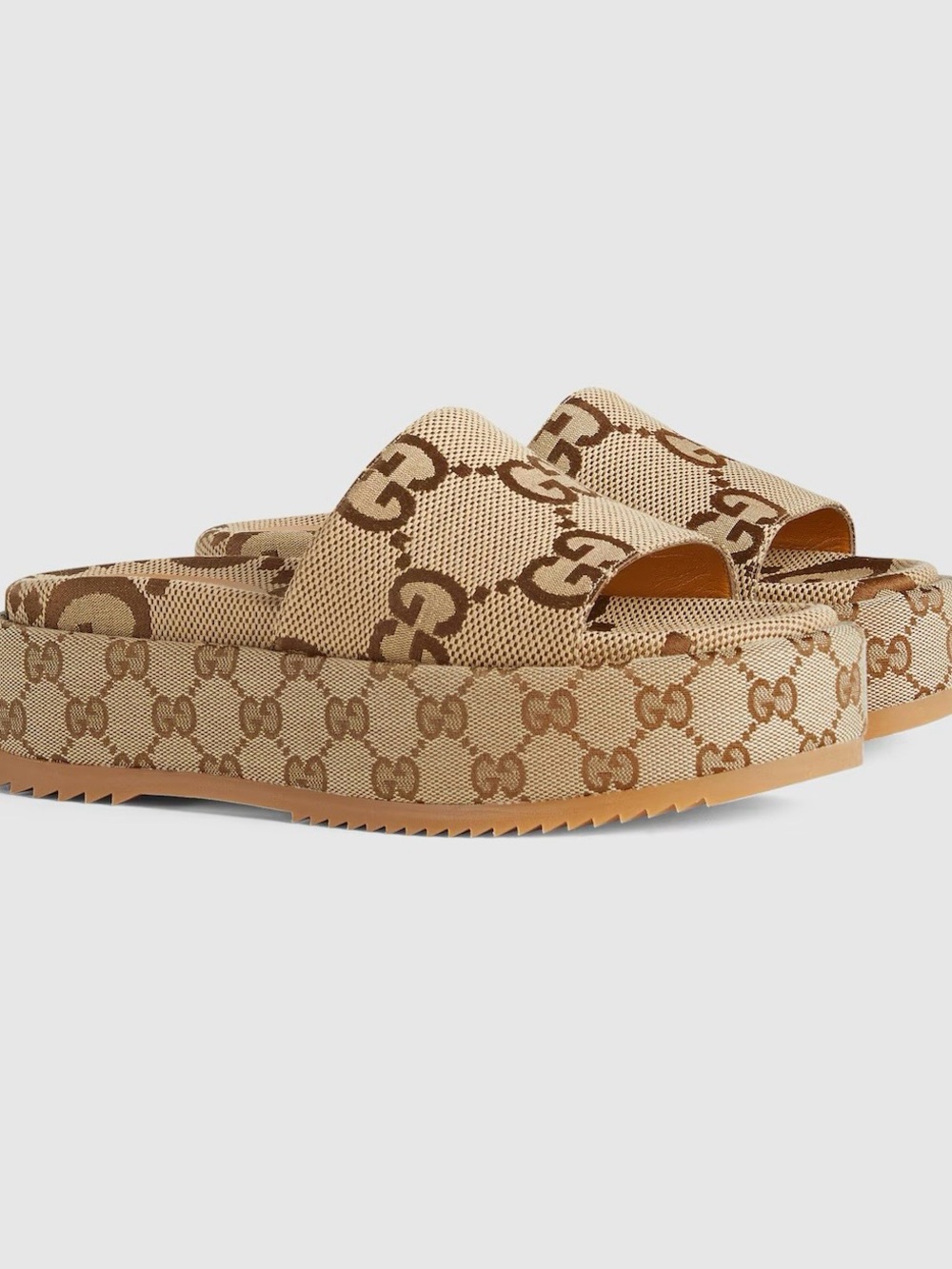 Gucci GG Monogram Platform Slide Sandals 39
